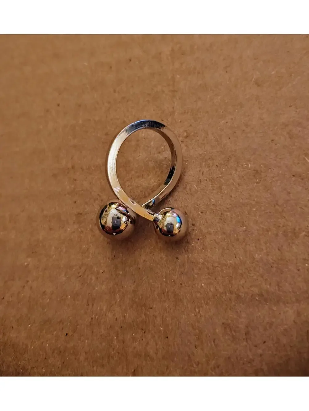 Urban Outfitters Open Double Ball Ring - Silver - NWOT